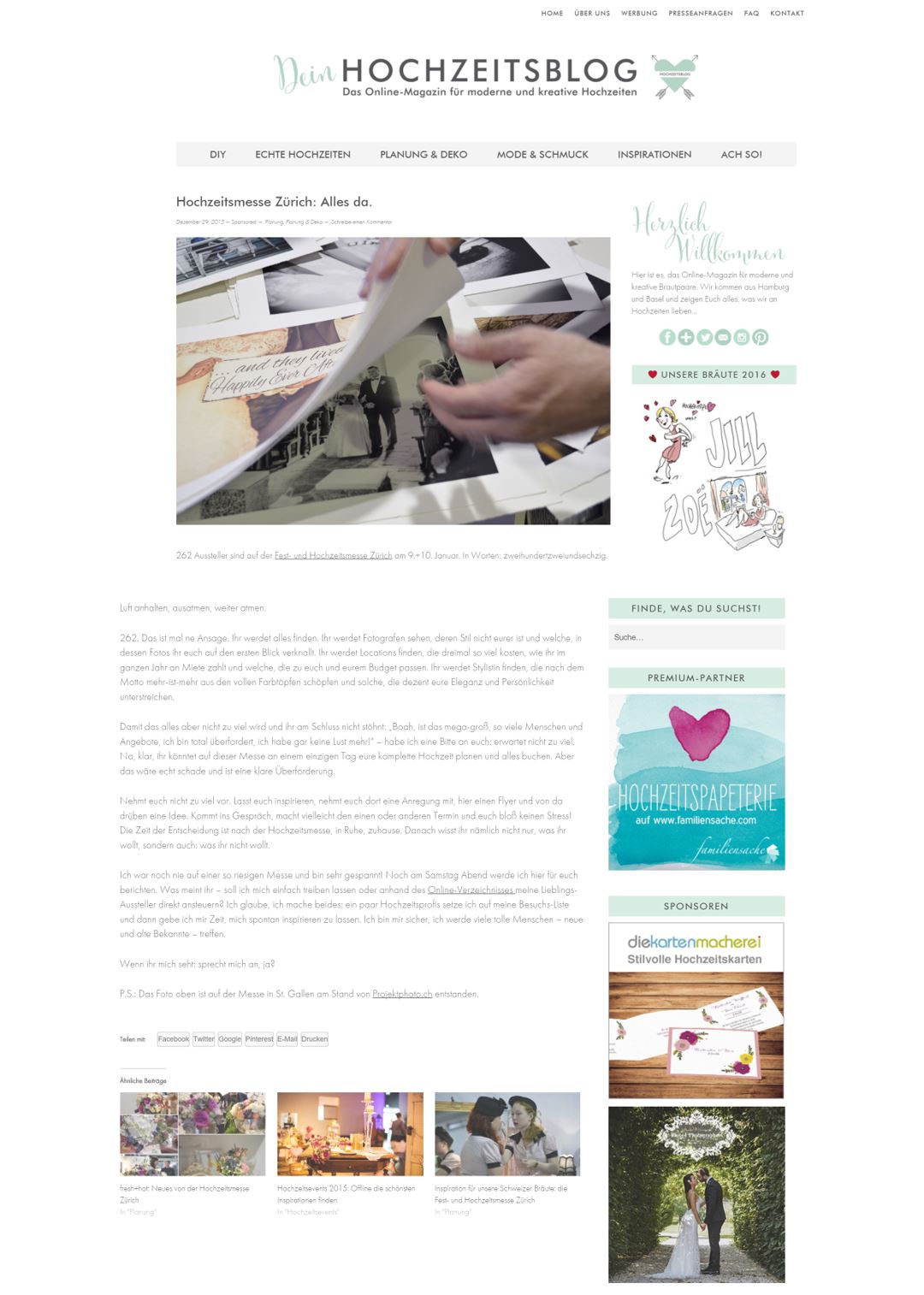 Deinhochzeitsblog Ank ndigung Messe Z rich